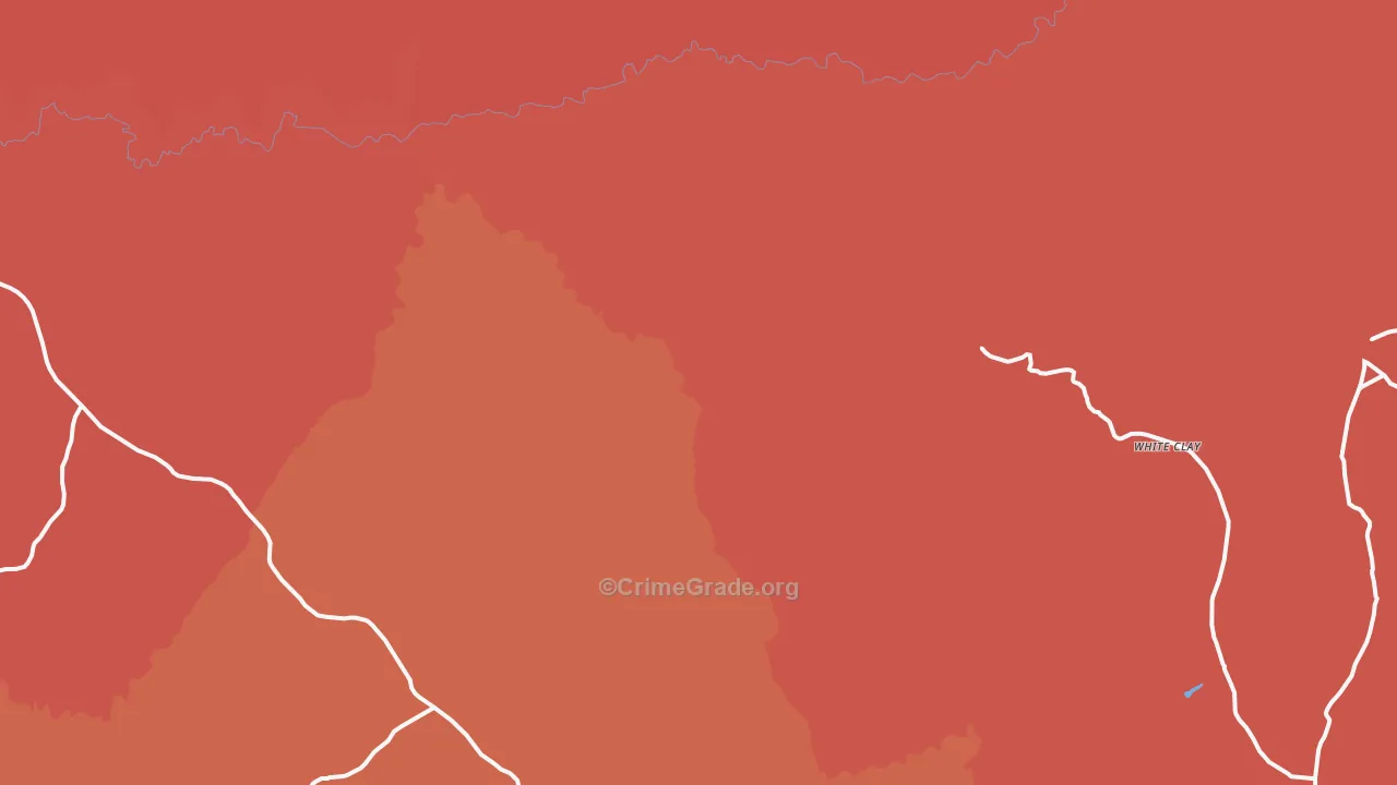 White Clay, AZ Map of Burglary Rates