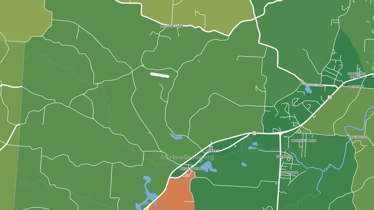 White Cottage, OH Map of Burglary Rates