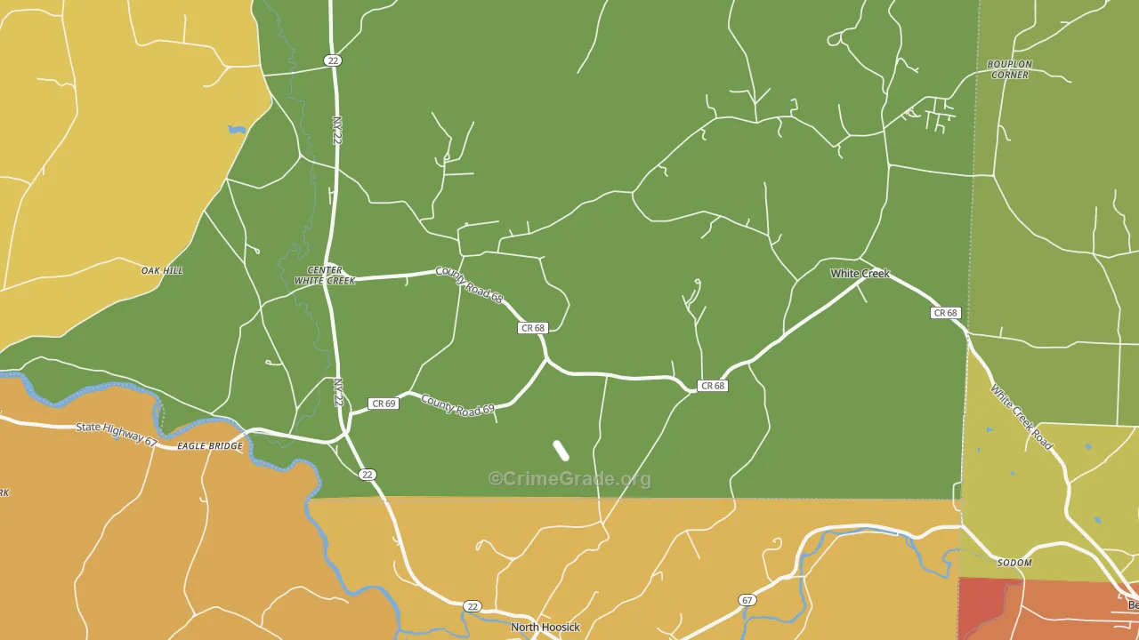 White Creek, NY Map of Burglary Rates