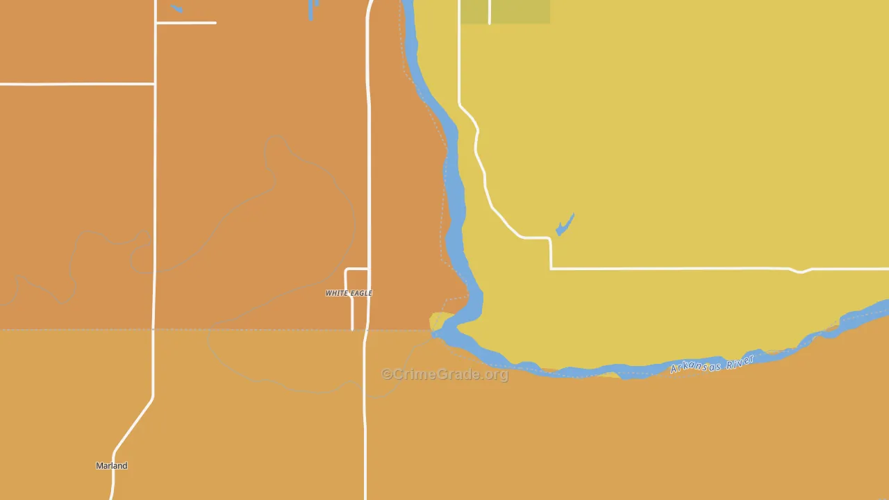 White Eagle, OK Map of Burglary Rates
