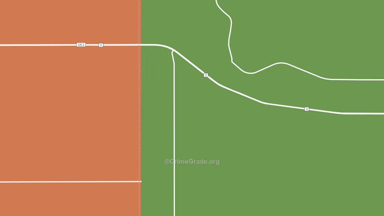 White Earth, ND Map of Burglary Rates