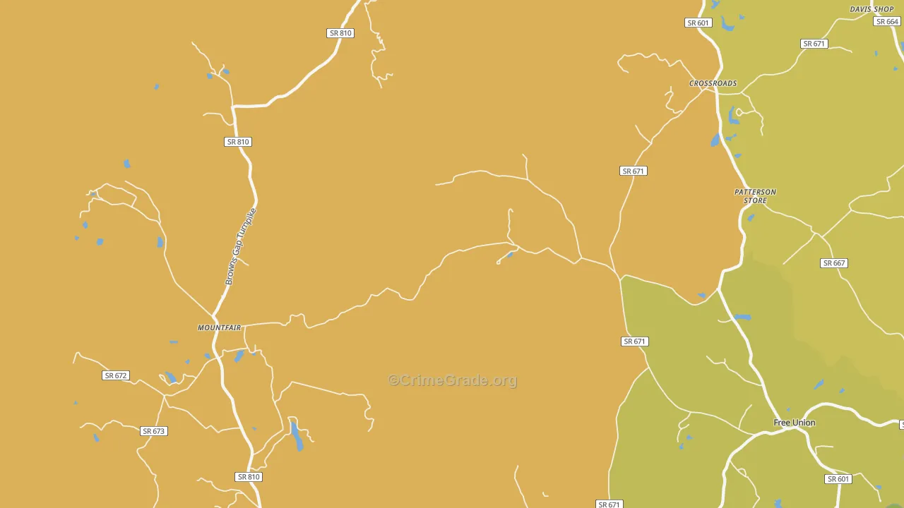White Hall, VA Map of Burglary Rates