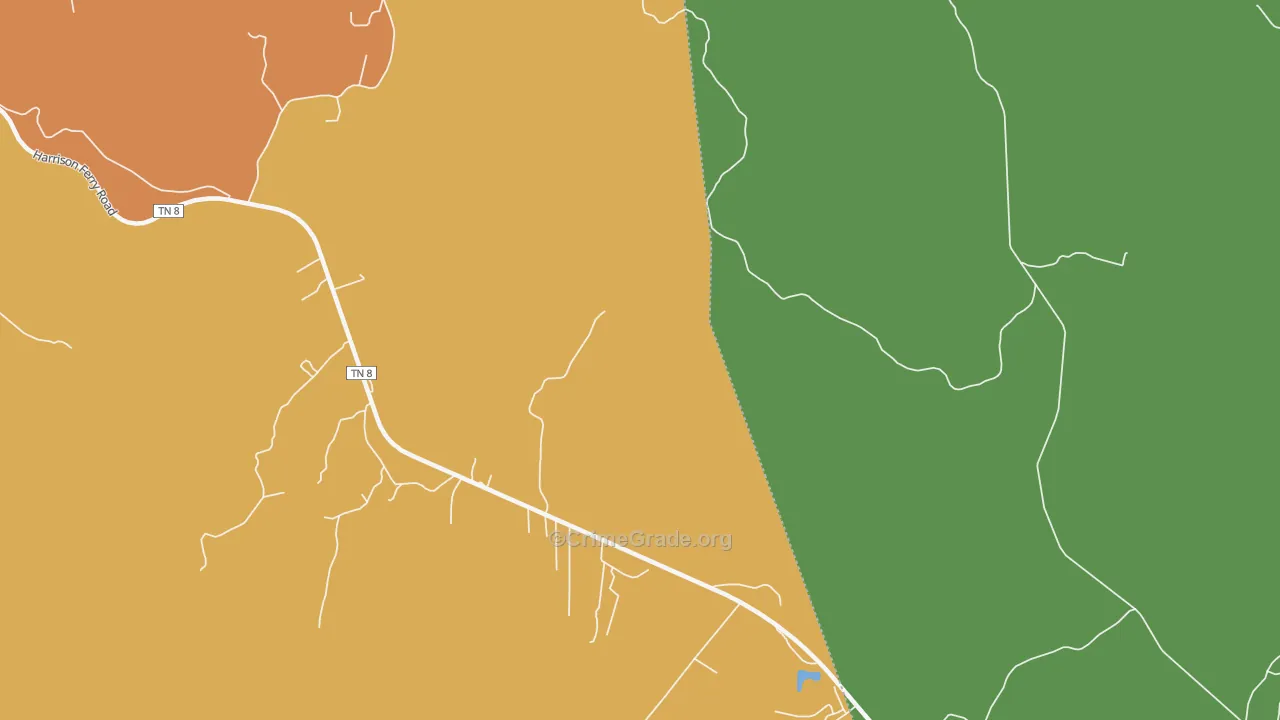White Hill, TN Map of Burglary Rates