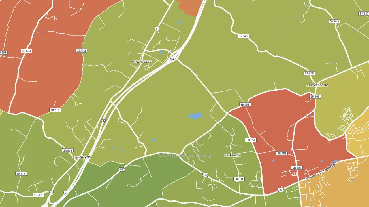White Hill, VA Map of Burglary Rates