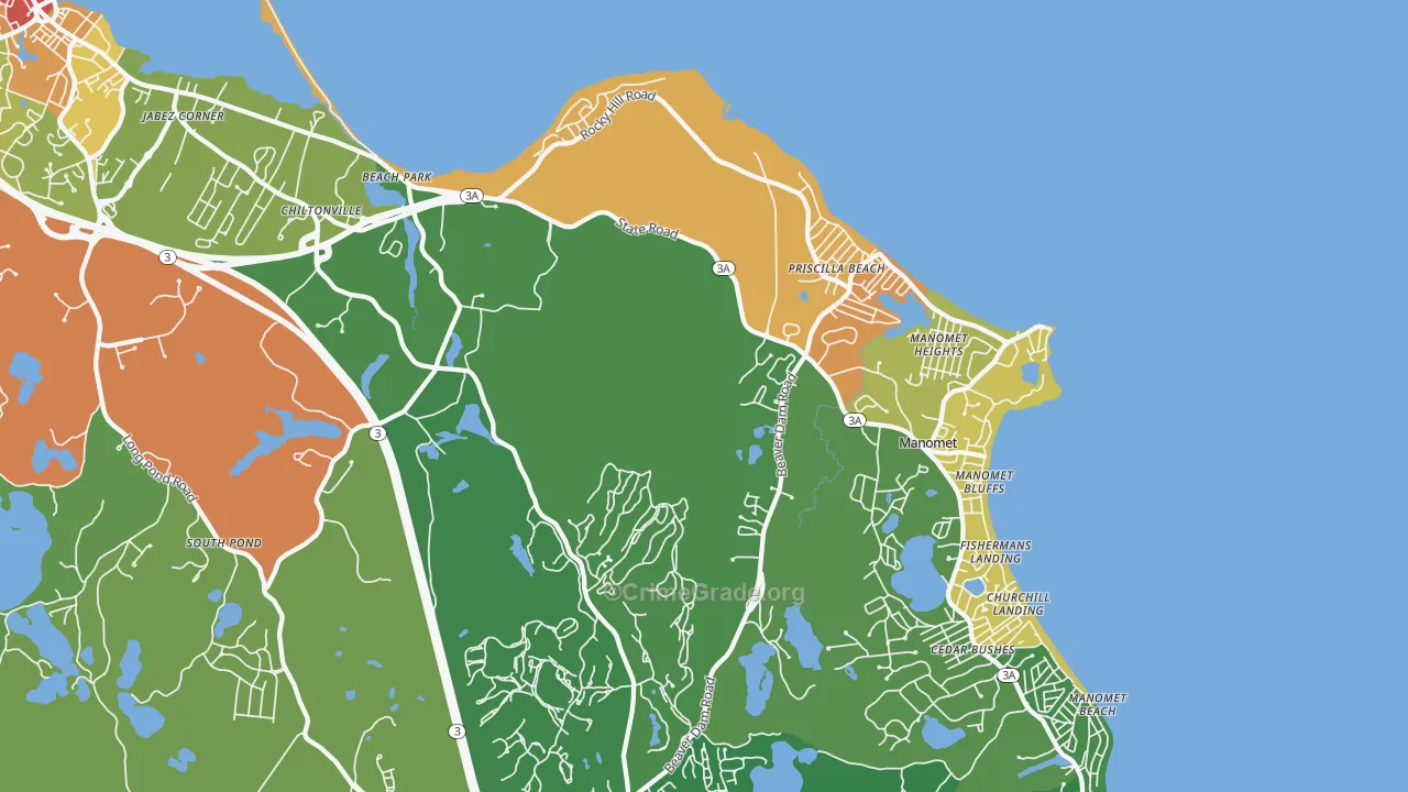 White Horse Beach, MA Map of Burglary Rates