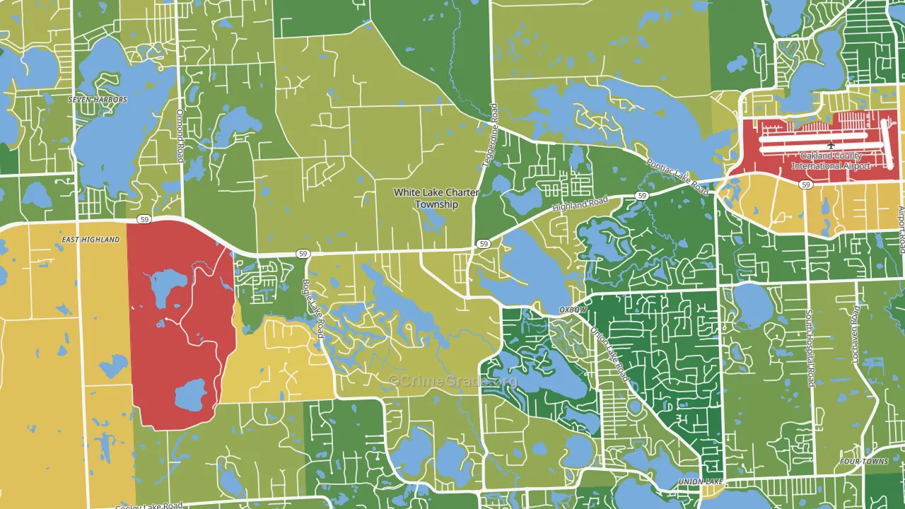 White Lake, MI Map of Burglary Rates