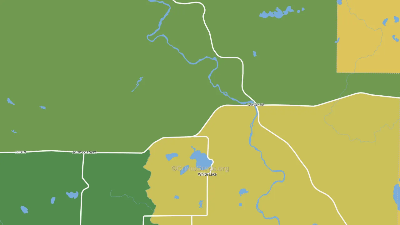 White Lake, WI Map of Burglary Rates