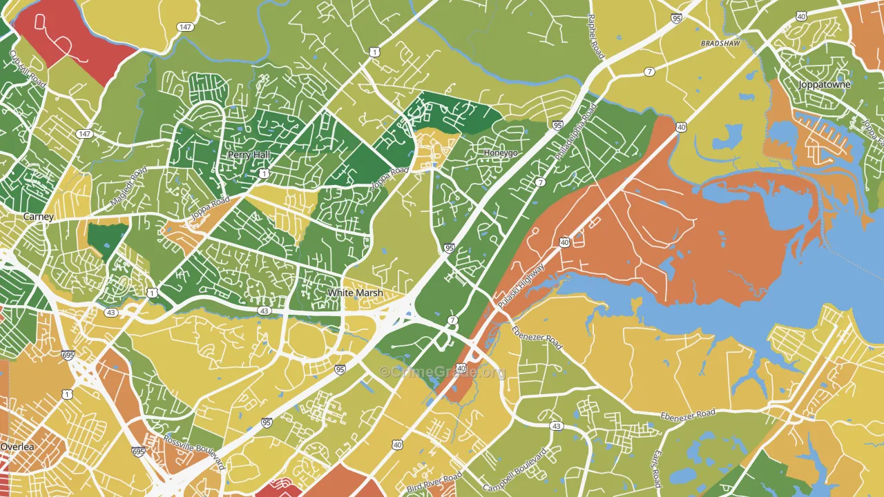 White Marsh, MD Map of Burglary Rates