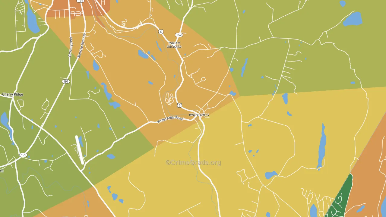 White Mills, PA Map of Burglary Rates