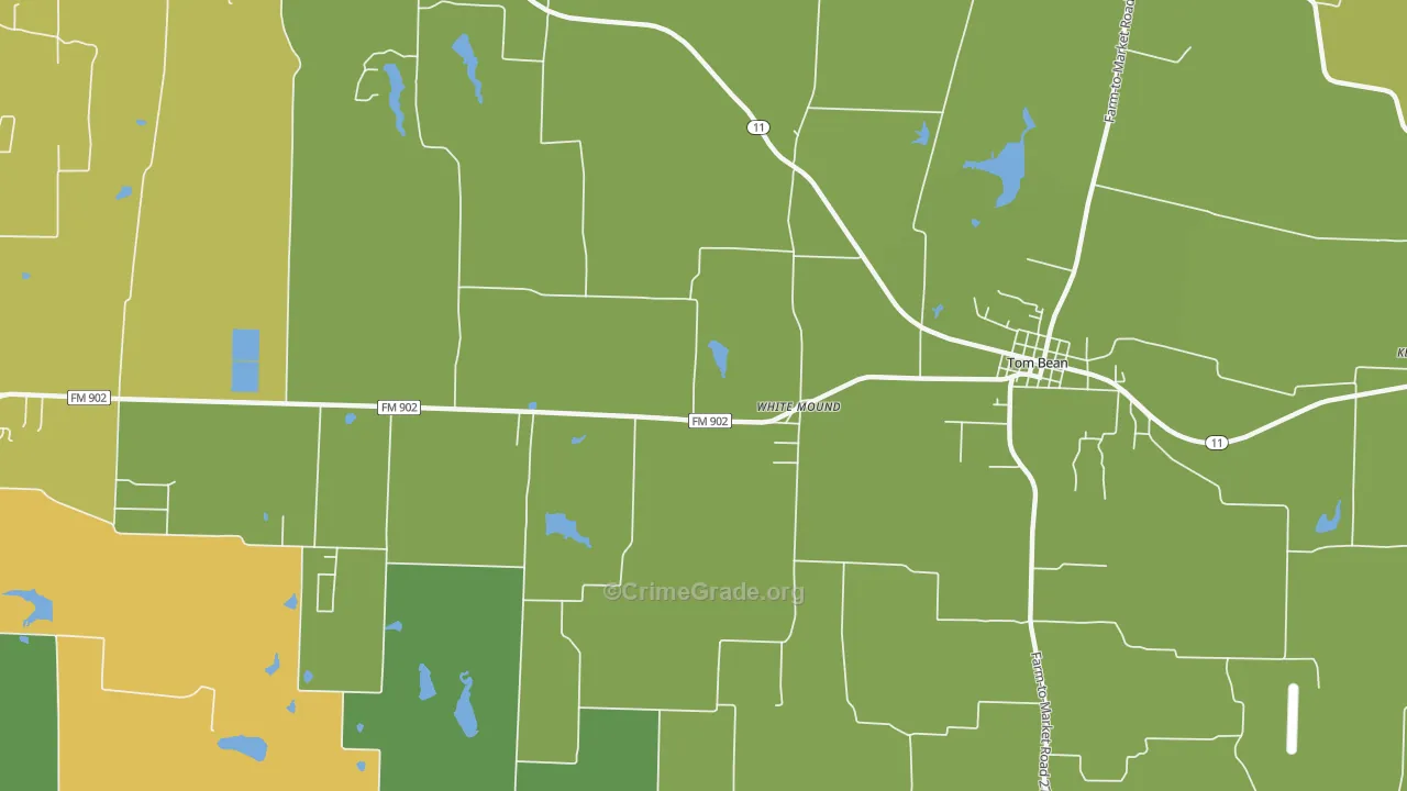 White Mound, TX Map of Burglary Rates