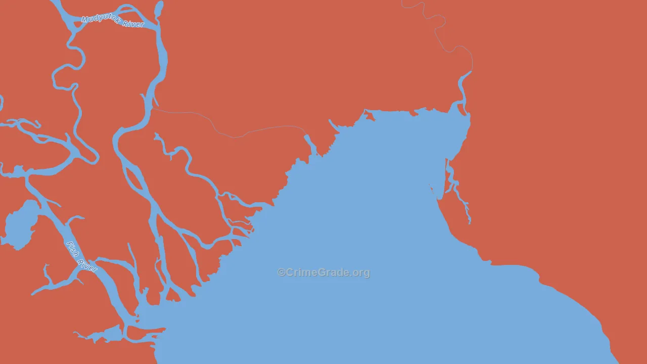 White Mountain, AK Map of Burglary Rates