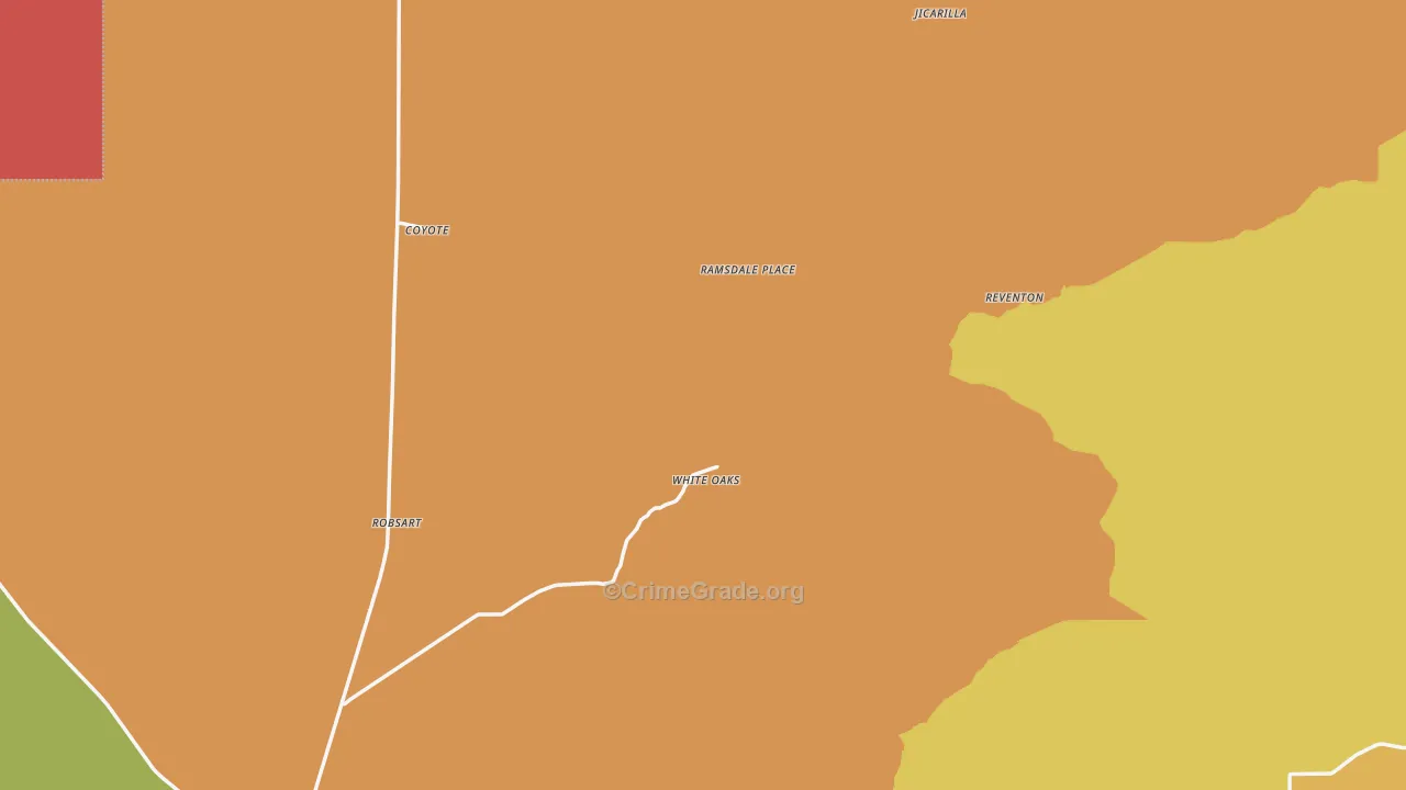 White Oaks, NM Map of Burglary Rates