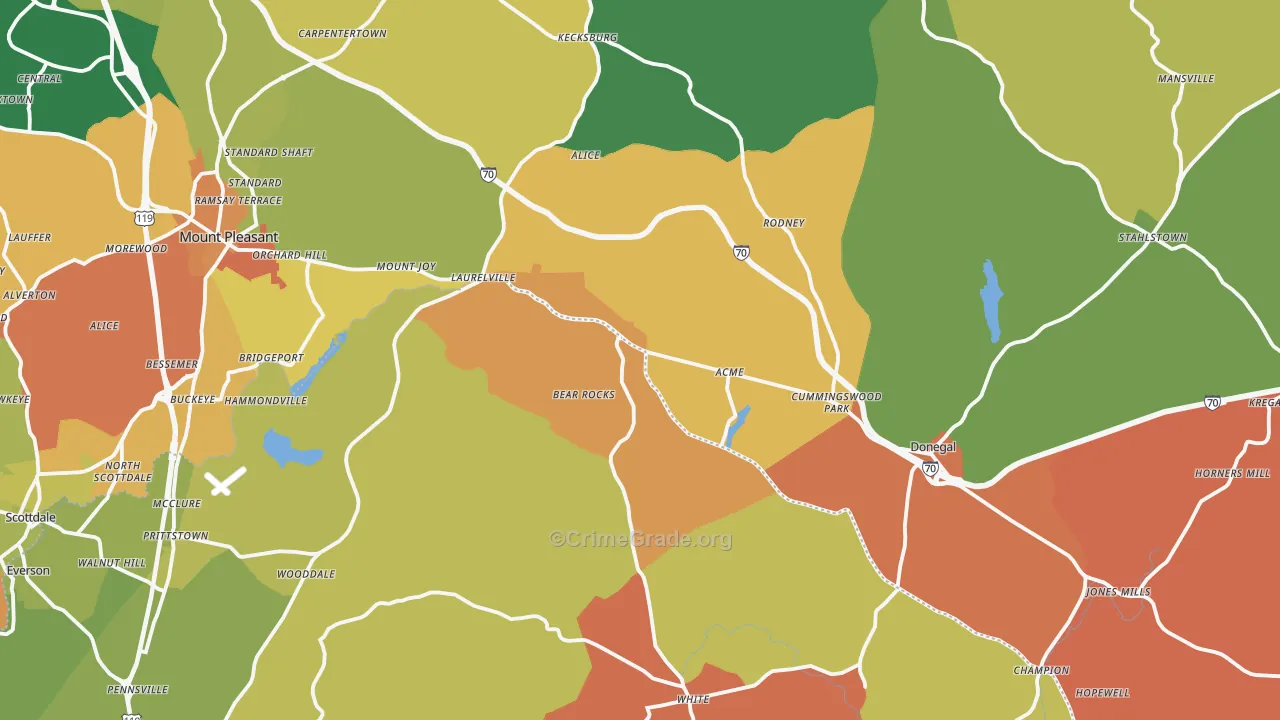 White, PA Map of Burglary Rates