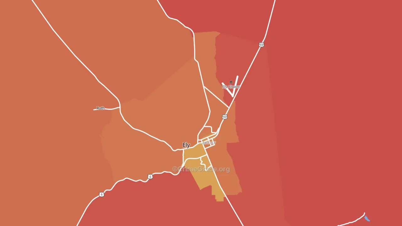 White Pine County, NV Map of Burglary Rates