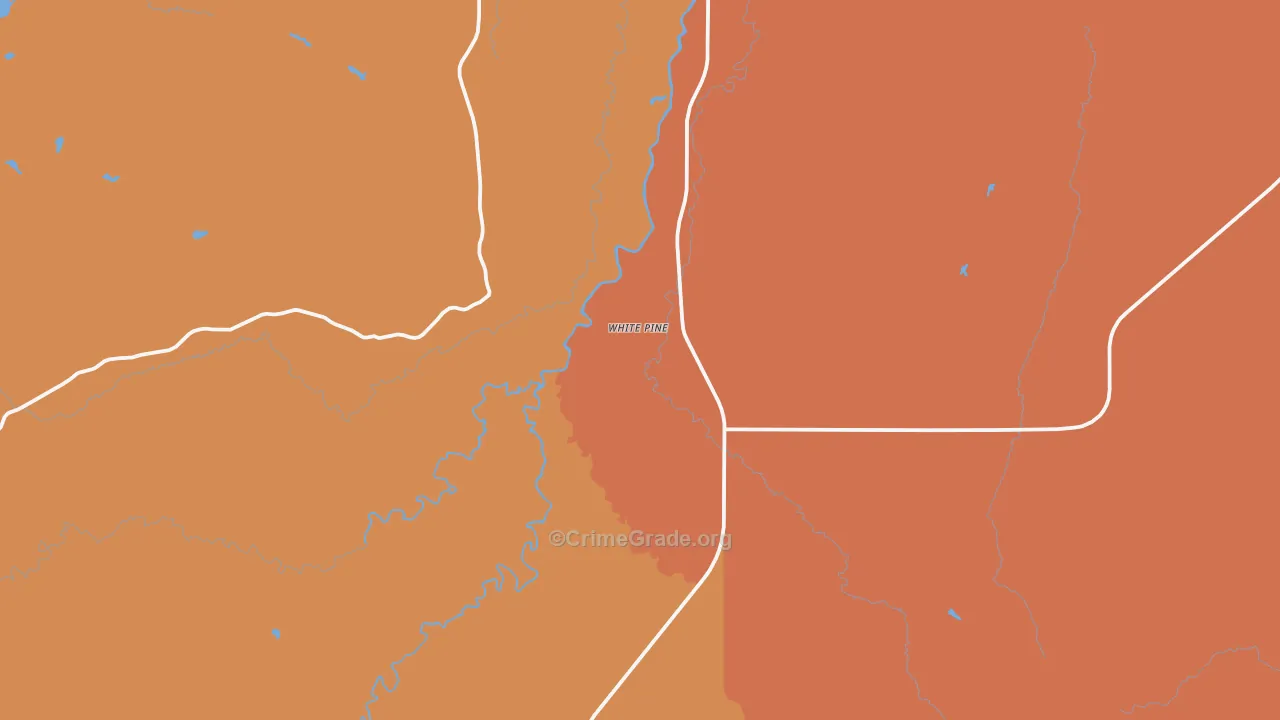 White Pine, MI Map of Burglary Rates
