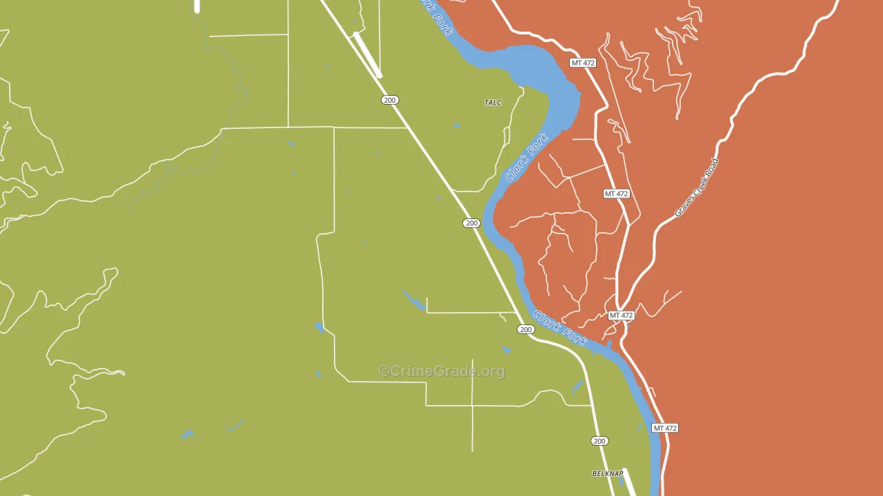 White Pine, MT Map of Burglary Rates