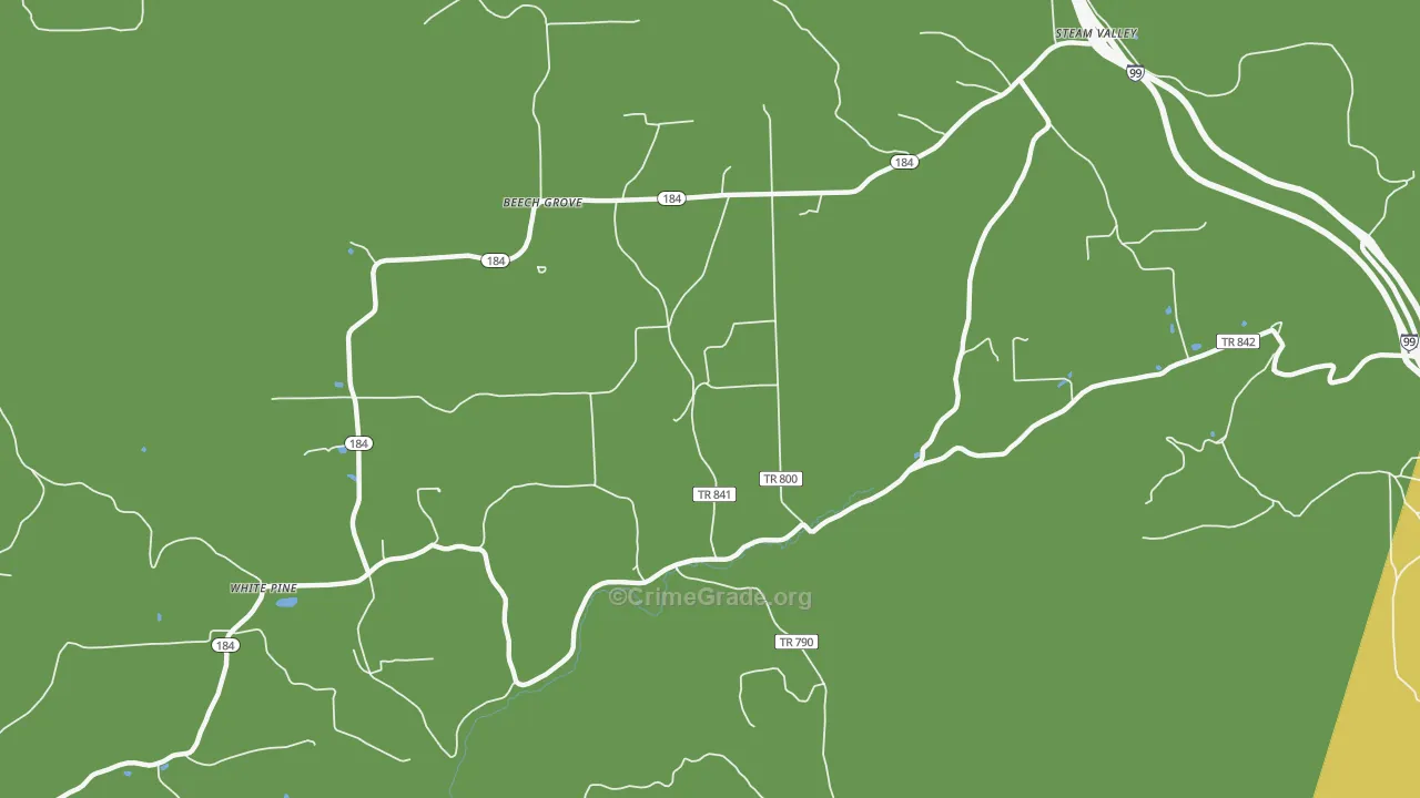 White Pine, PA Map of Burglary Rates