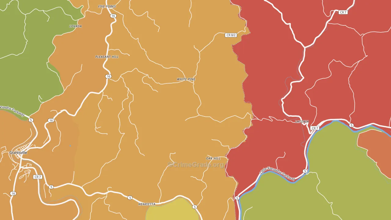 White Pine, WV Map of Burglary Rates
