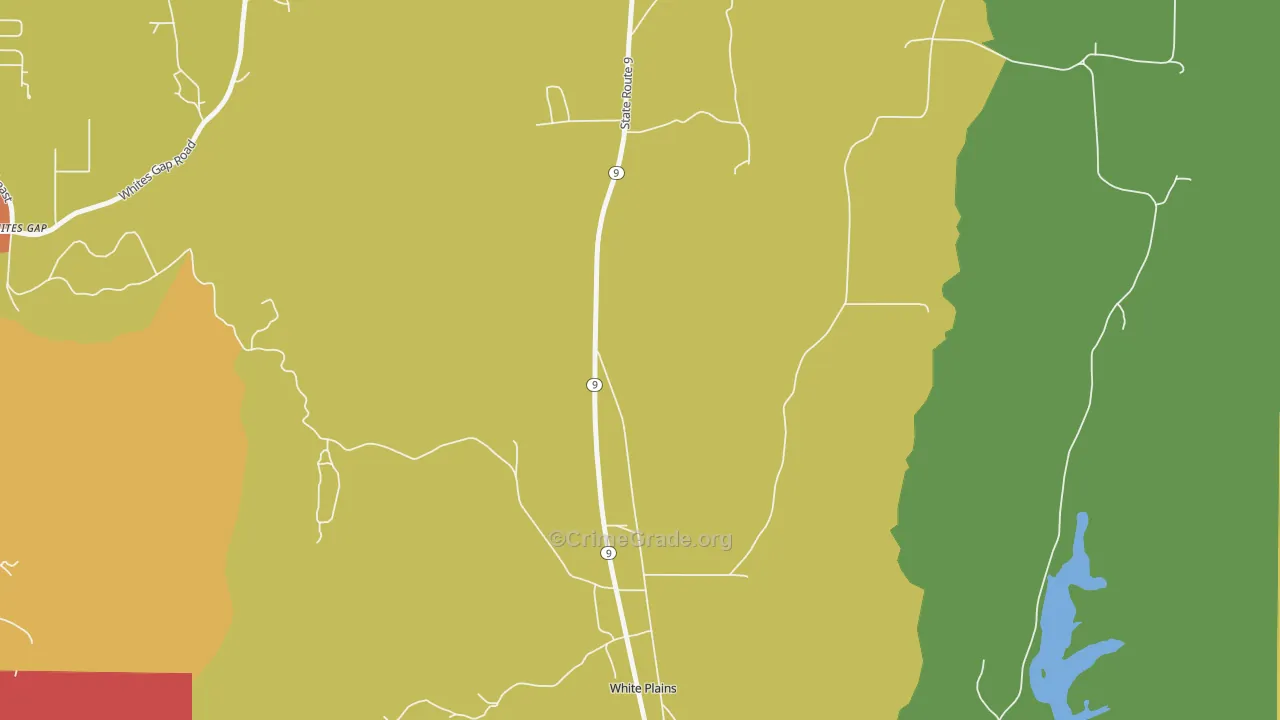 White Plains, AL Map of Burglary Rates