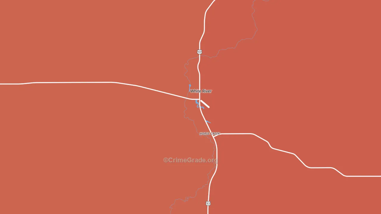 White River, SD Map of Burglary Rates