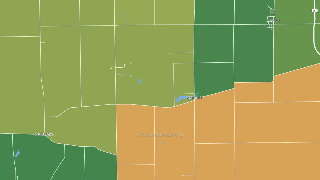 White Rock, IL Map of Burglary Rates