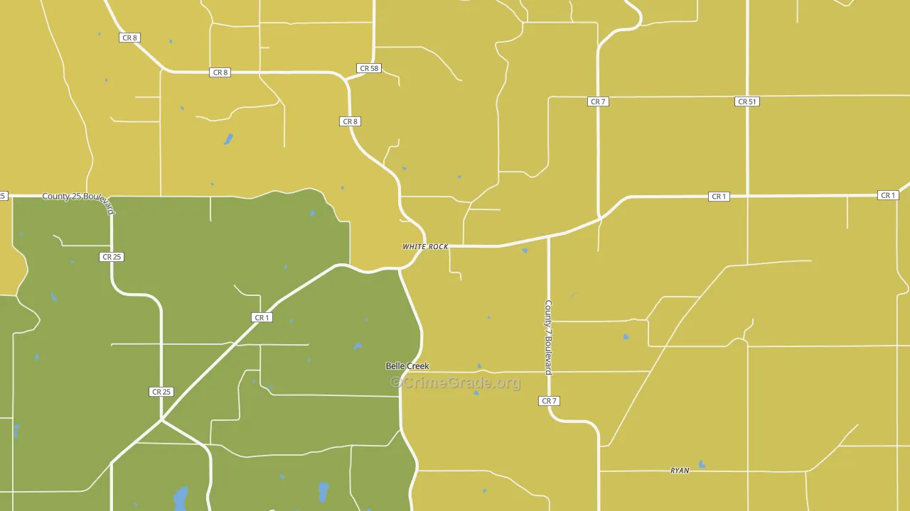 White Rock, MN Map of Burglary Rates
