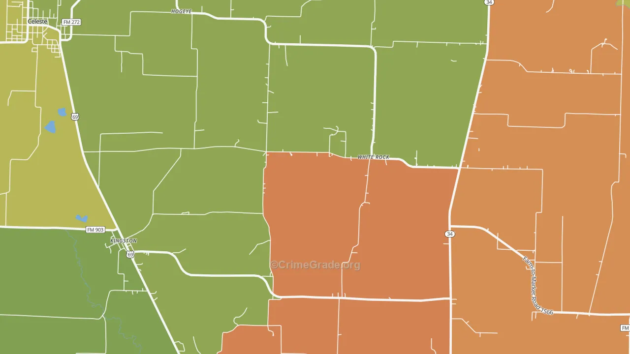 White Rock, TX Map of Burglary Rates