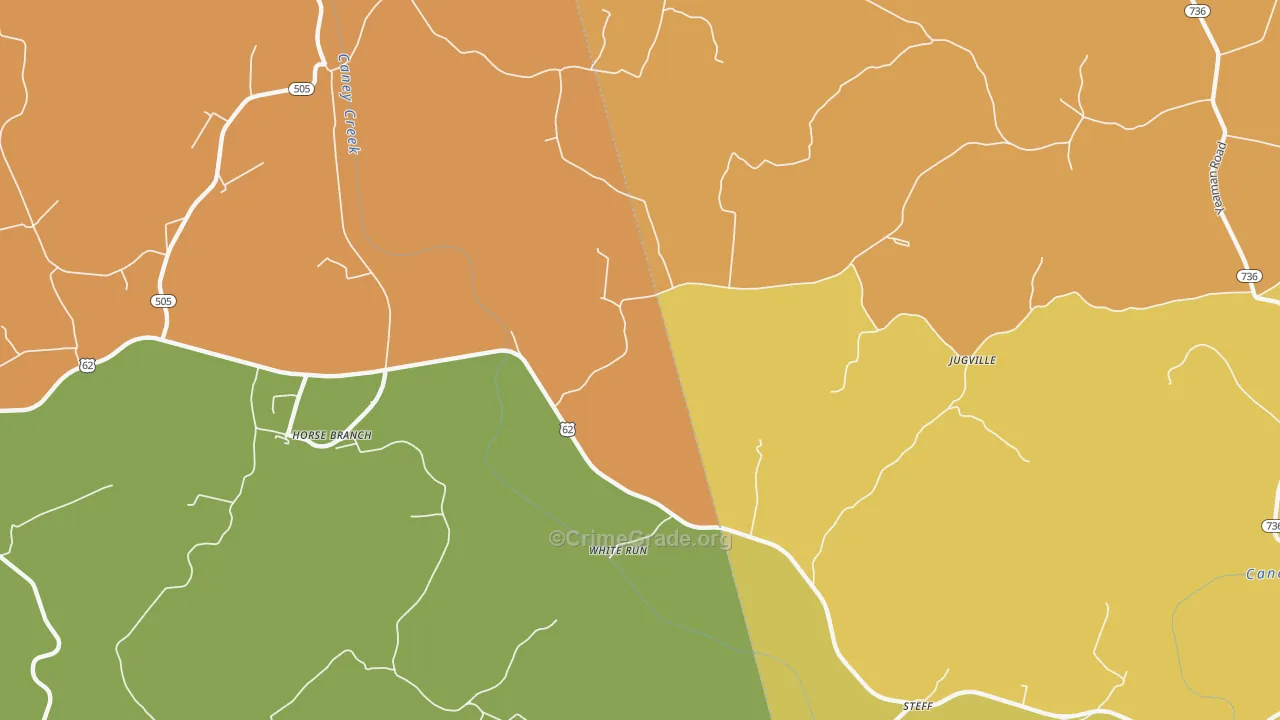 White Run, KY Map of Burglary Rates