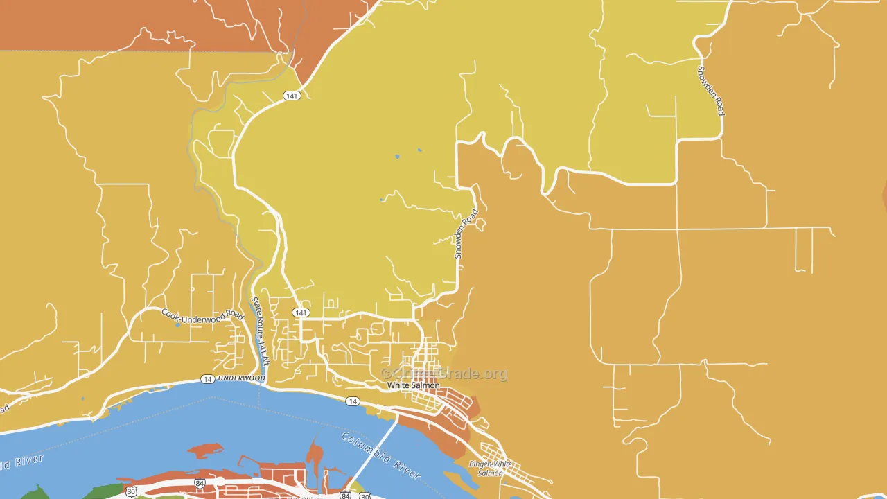 White Salmon, WA Map of Burglary Rates