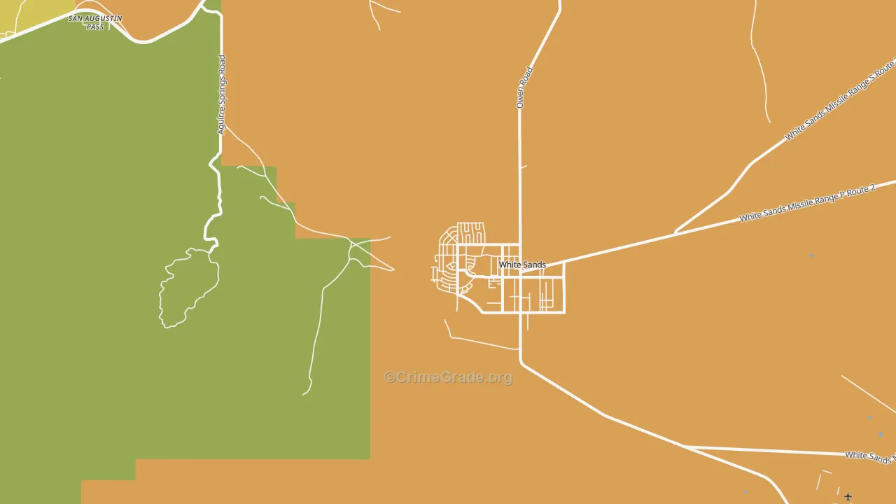 White Sands, NM Map of Burglary Rates