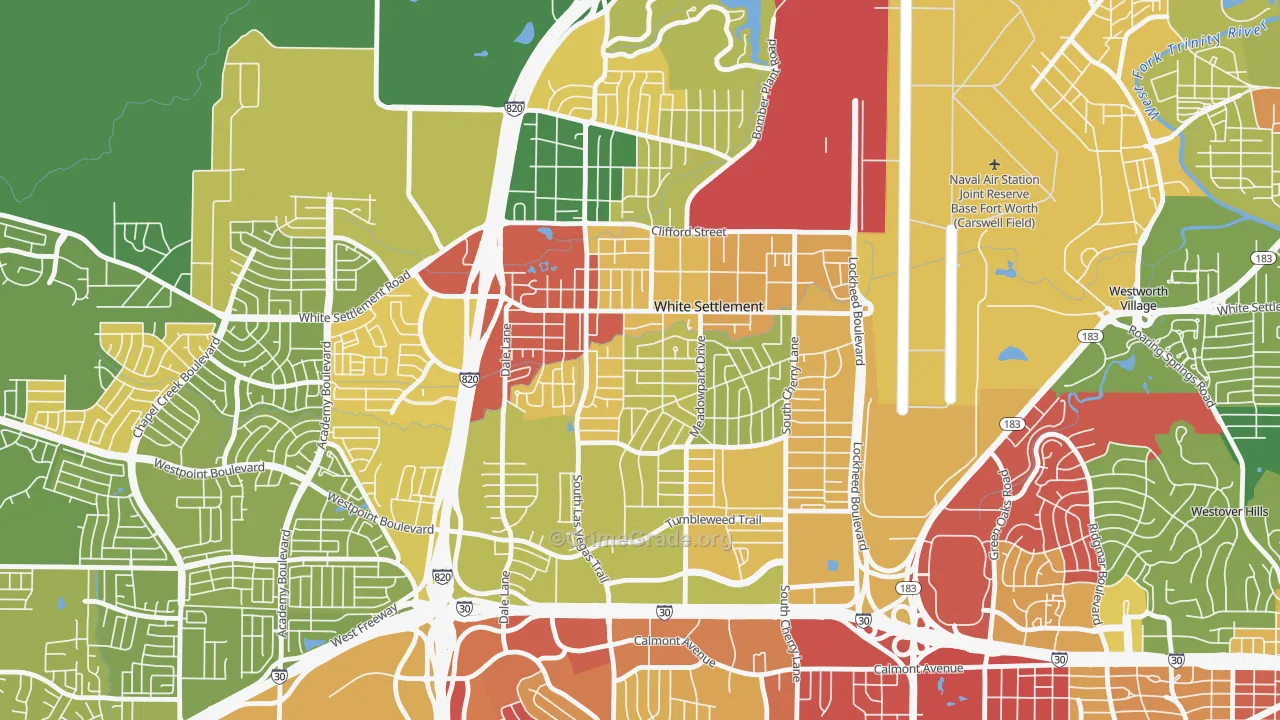 White Settlement, TX Map of Burglary Rates