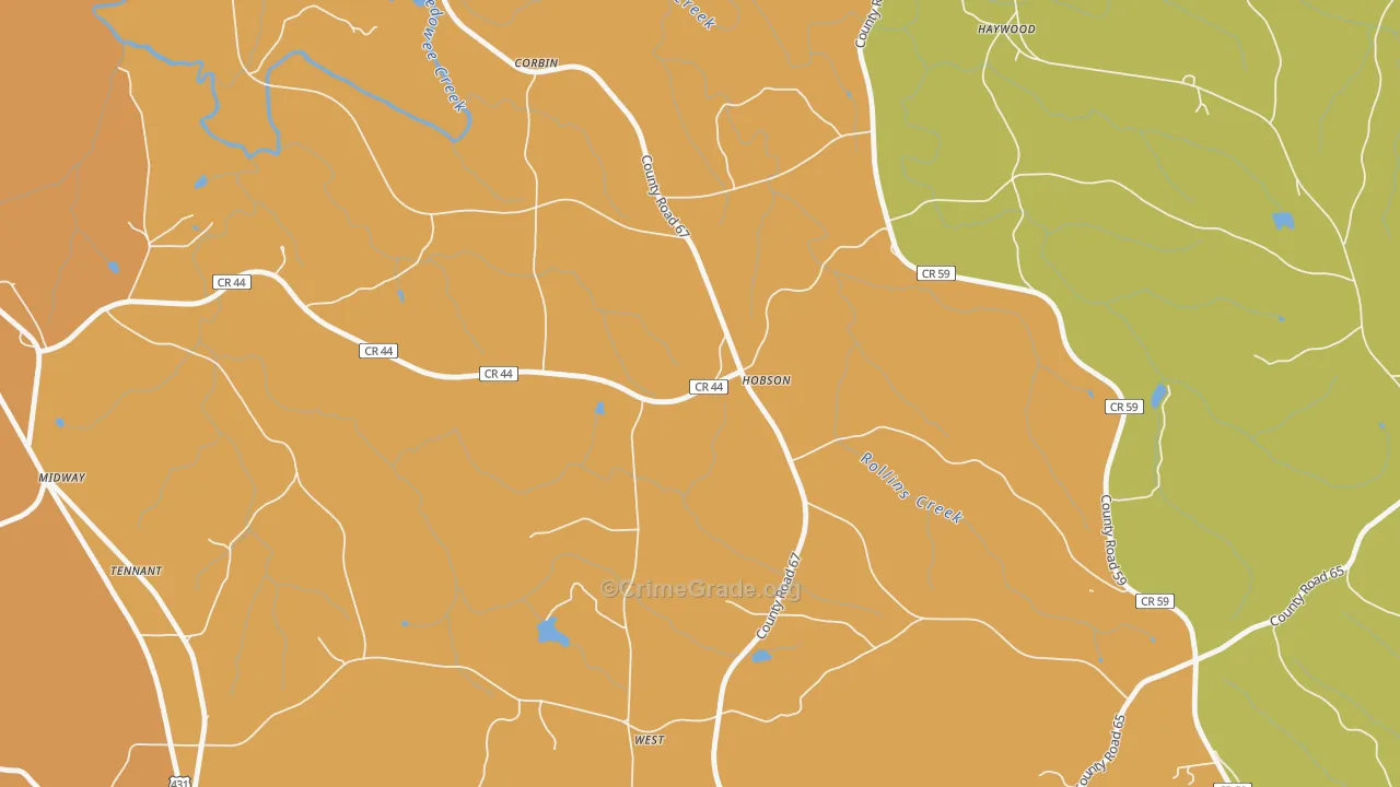 White Signboard Crossroad, AL Map of Burglary Rates