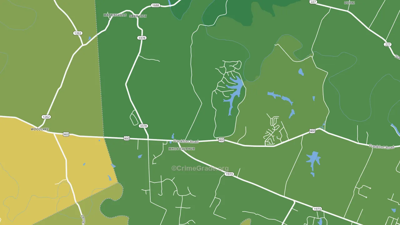 White Sulphur, KY Map of Burglary Rates