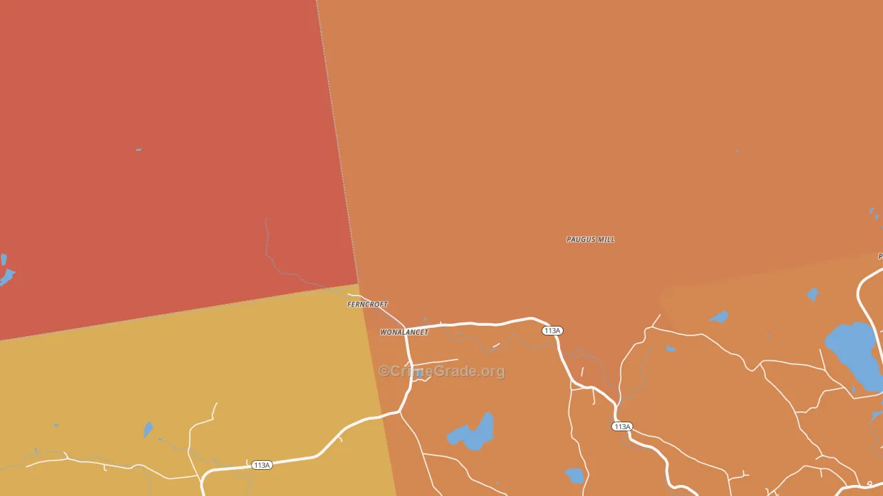 Whiteface, NH Map of Burglary Rates