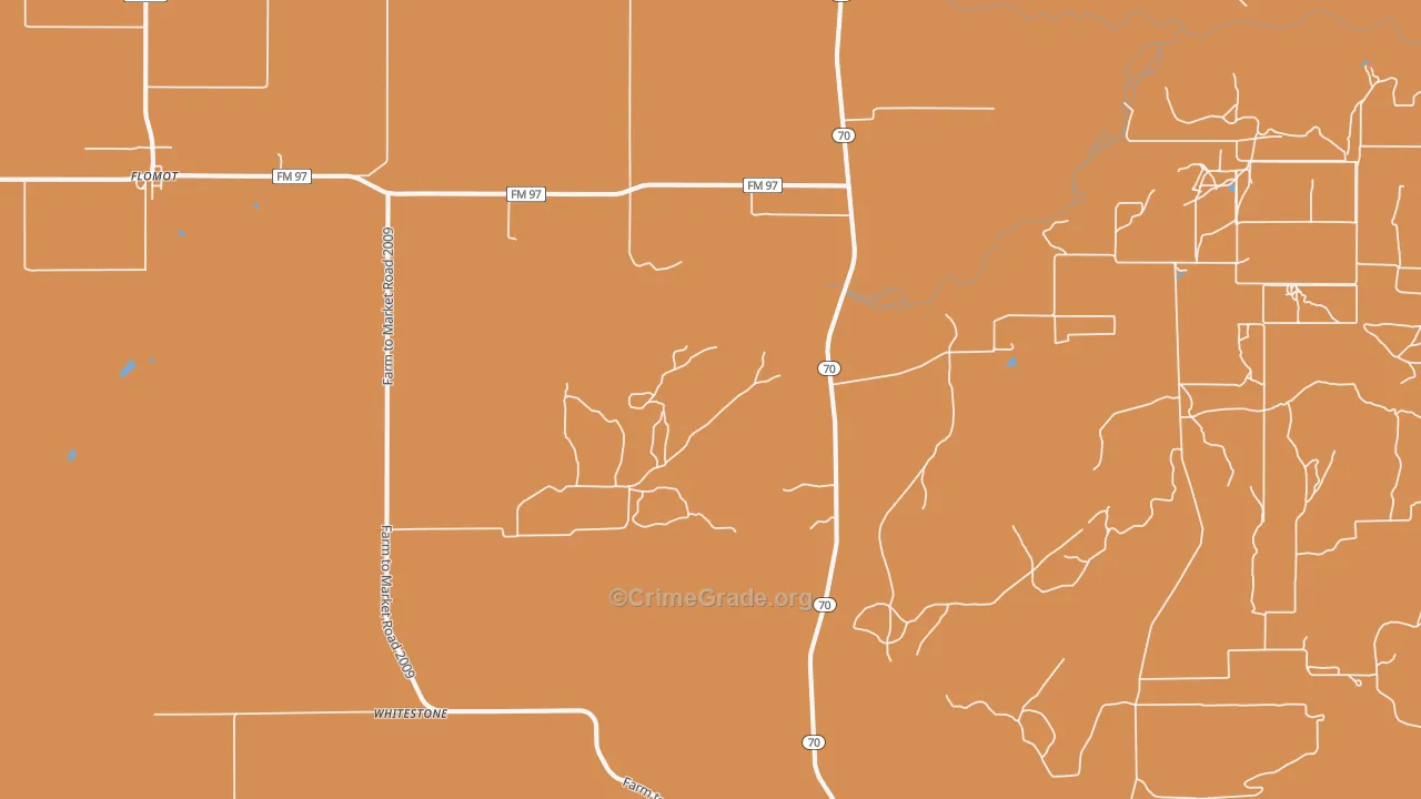 Whiteflat, TX Map of Burglary Rates