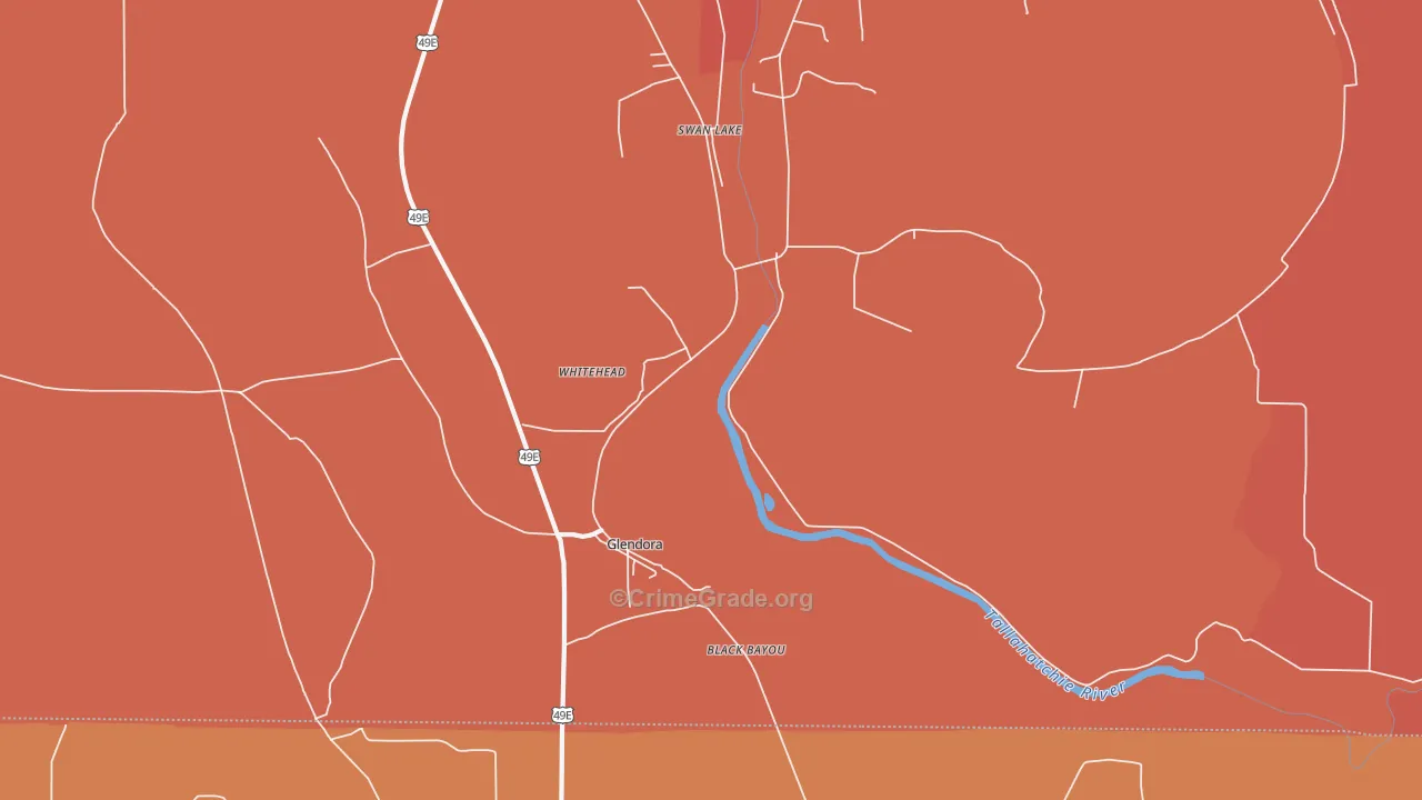 Whitehead, MS Map of Burglary Rates