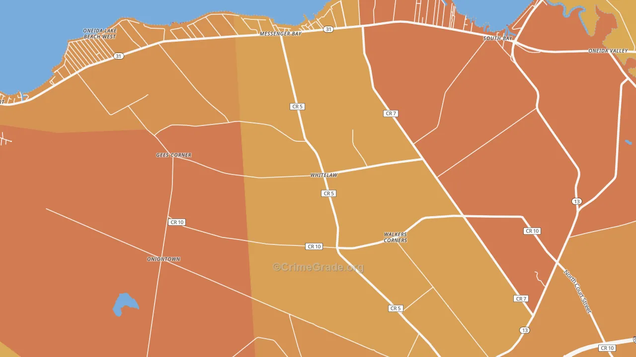Whitelaw, NY Map of Burglary Rates