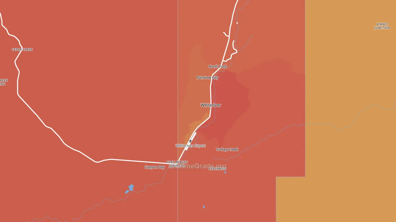 Whiteriver, AZ Map of Burglary Rates