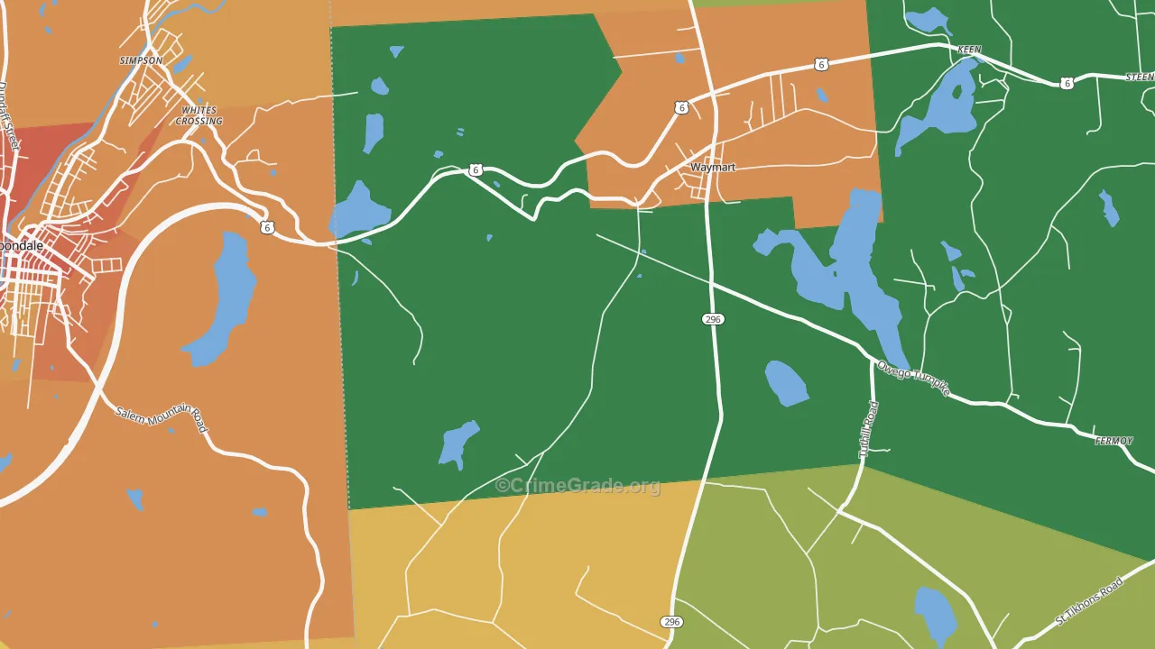 Whites Crossing, PA Map of Burglary Rates