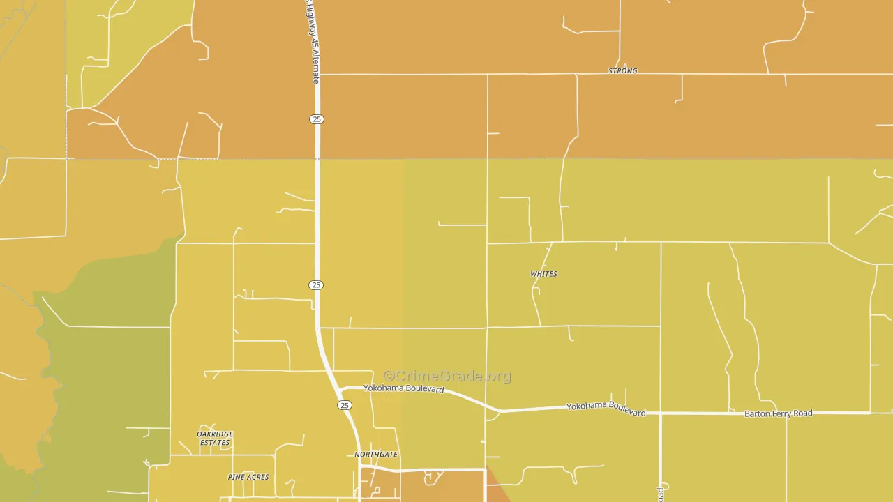 Whites, MS Map of Burglary Rates