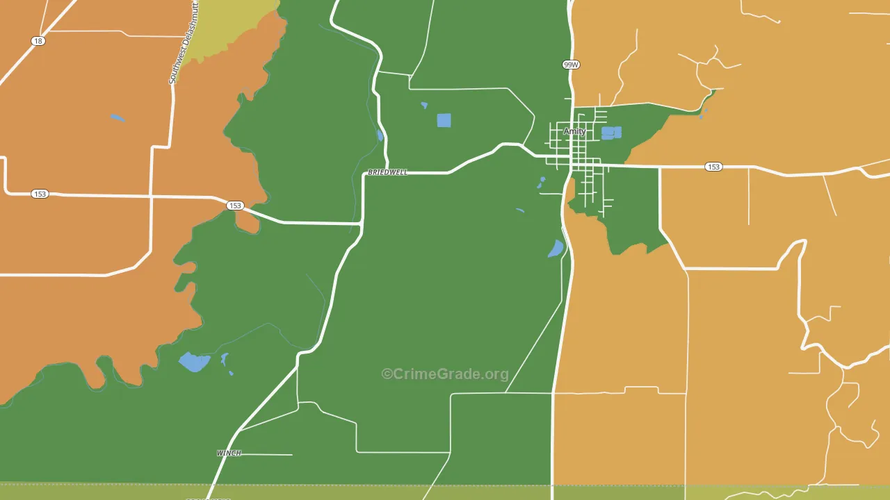 Whiteson, OR Map of Burglary Rates