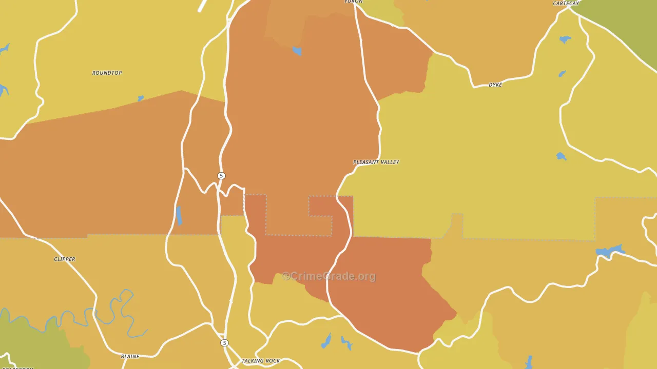 Whitestone, GA Map of Burglary Rates