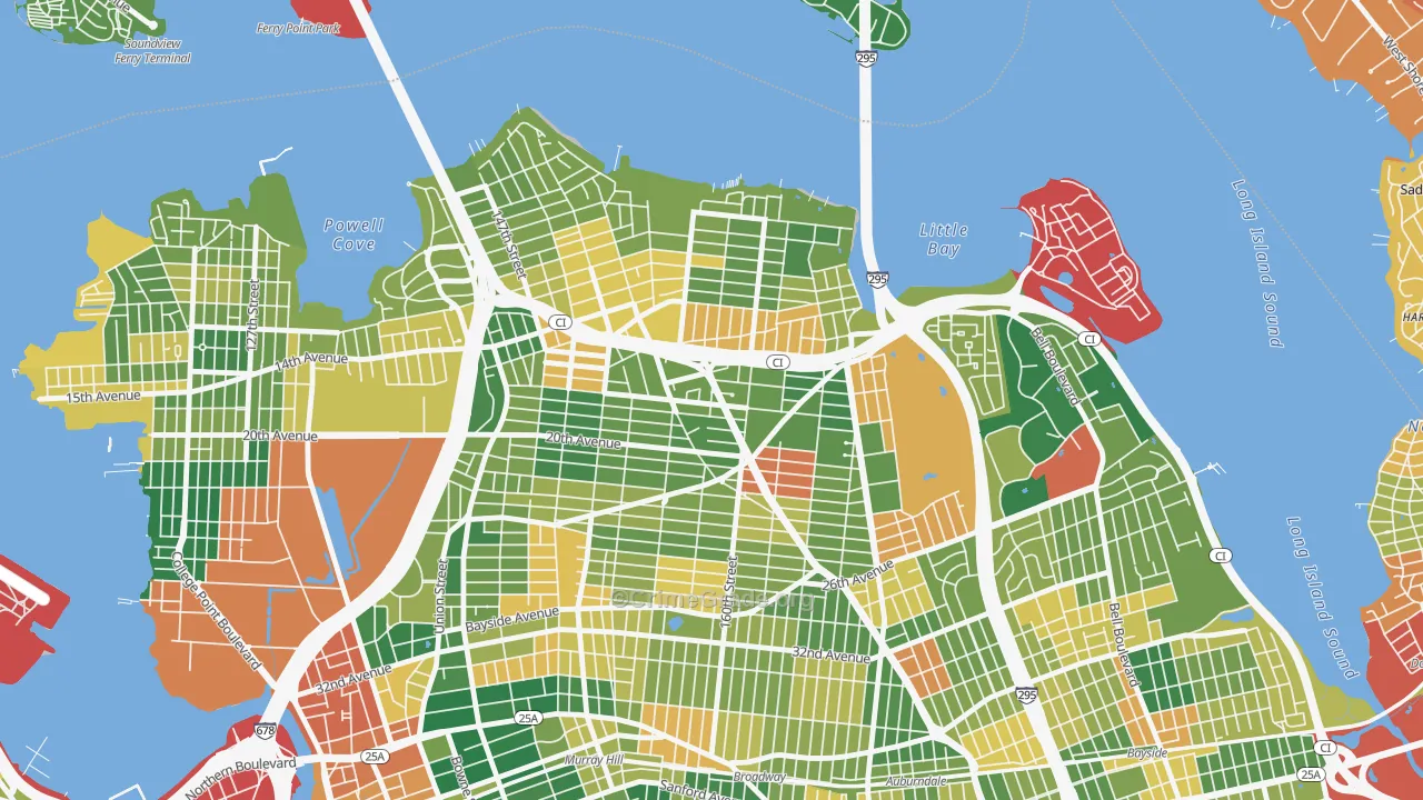 Whitestone, Queens, NY Map of Burglary Rates