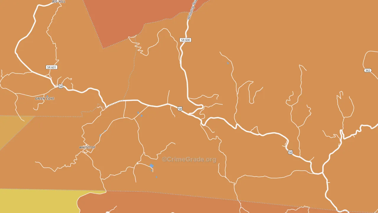 Whitetop, VA Map of Burglary Rates
