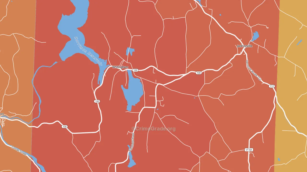 Whitingham, VT Map of Burglary Rates