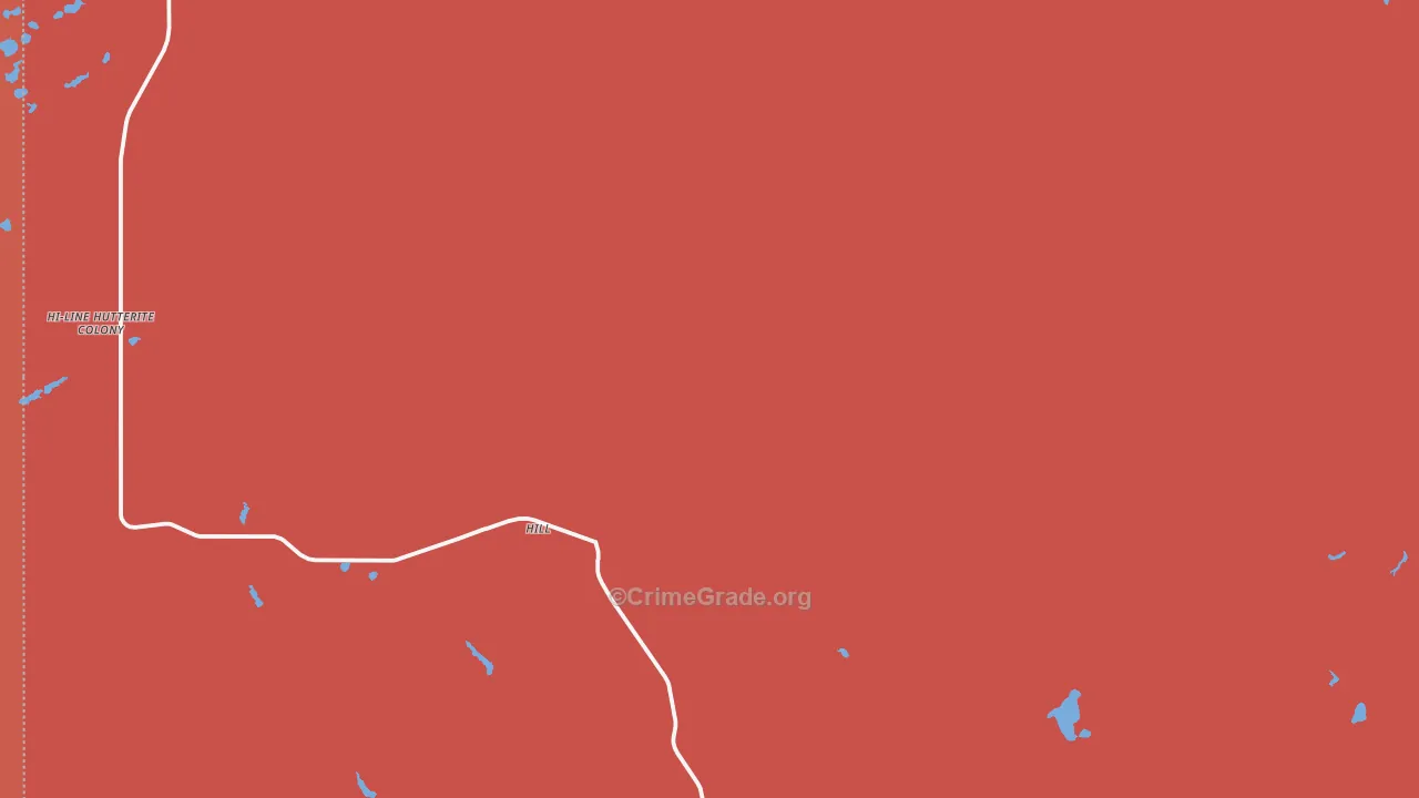 Whitlash, MT Map of Burglary Rates