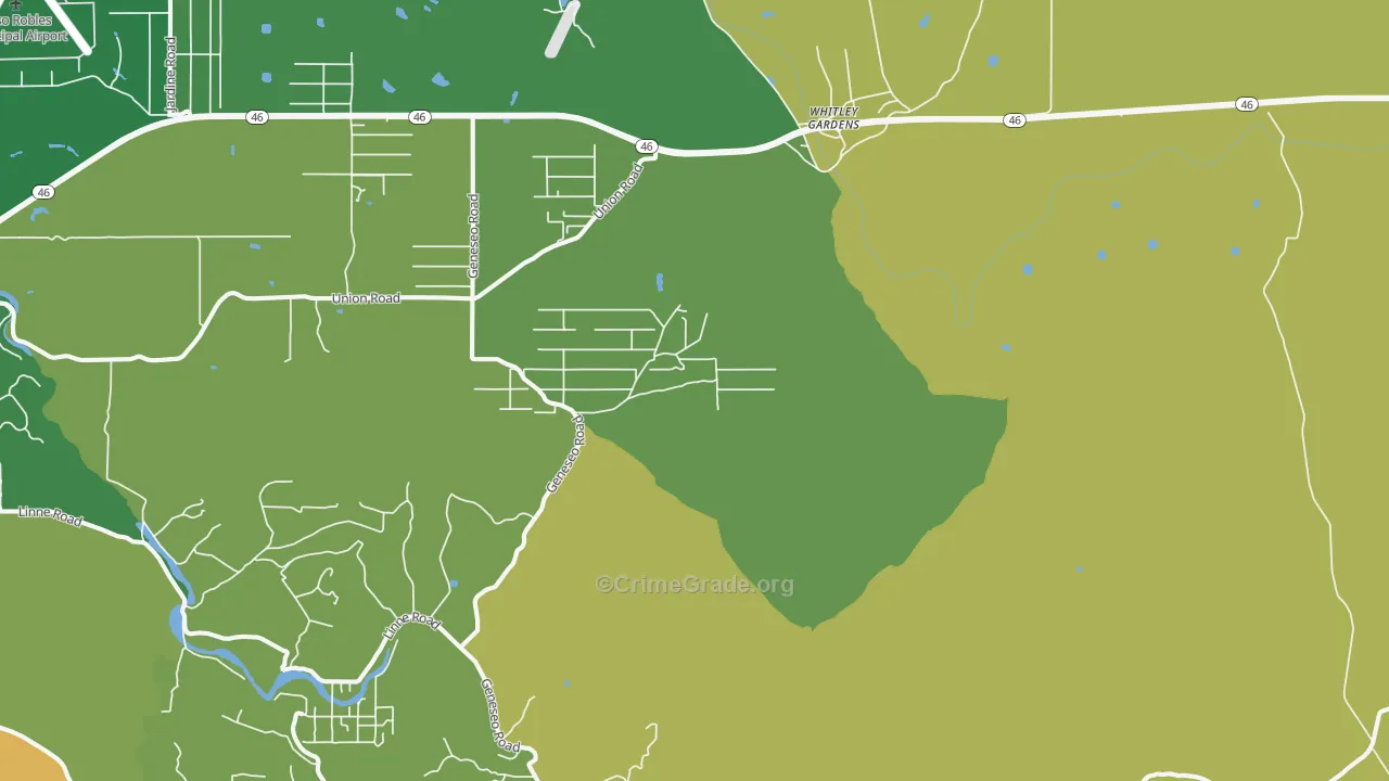 Whitley Gardens, CA Map of Burglary Rates