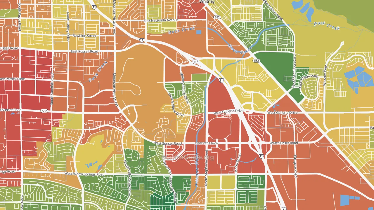 Whitney Ranch, Henderson, NV Map of Burglary Rates
