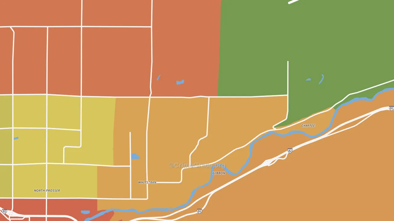 Whitstran, WA Map of Burglary Rates