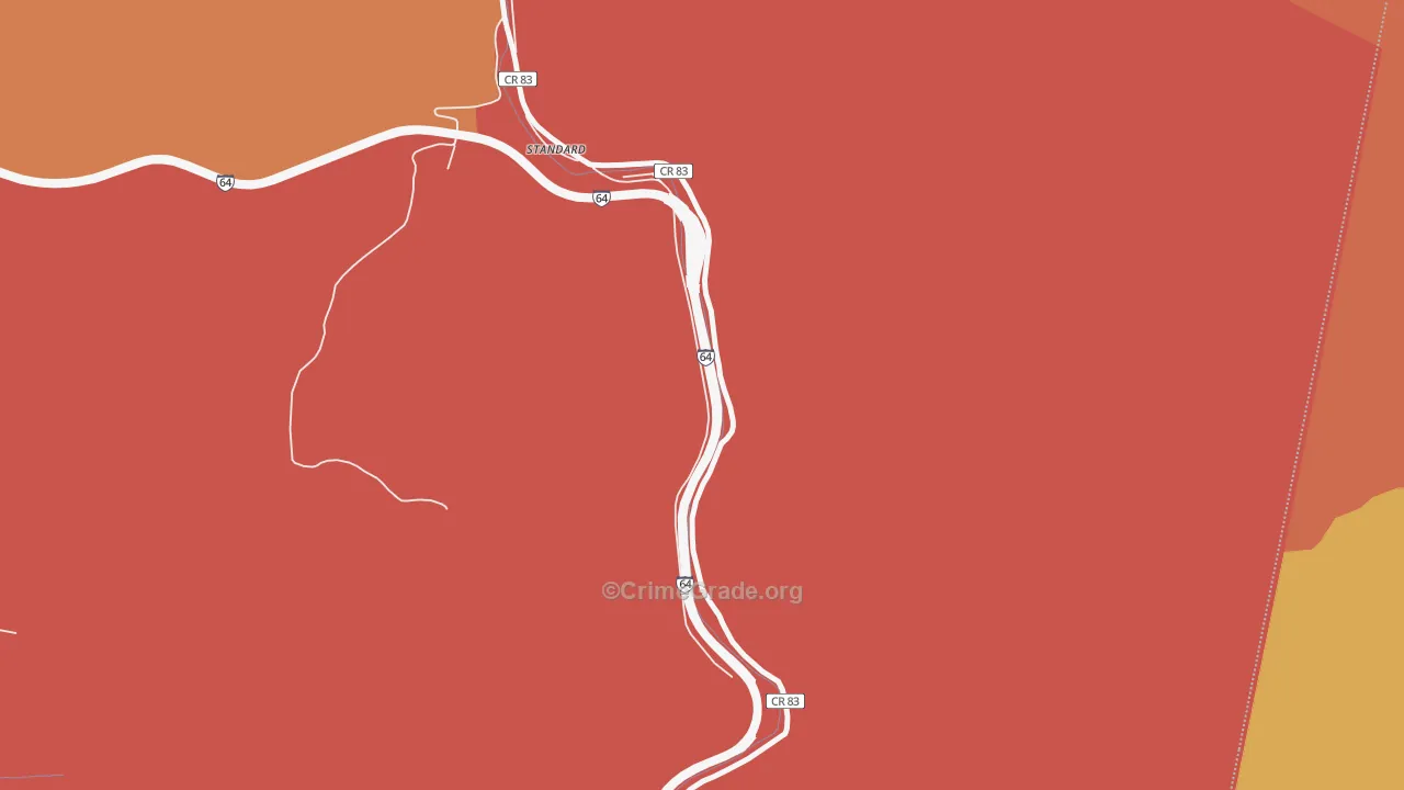 Whittaker, WV Map of Burglary Rates